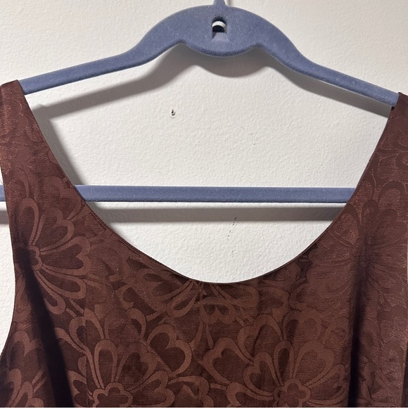 ODILLE Anthropologie NWT Brown Floral Jacquard Tie Front A-Line Dress Size 2 - Picture 3 of 16